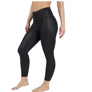 NWT Crackled black 90 Degree By Reflex High Waist  Faux Leather Ankle Leggings